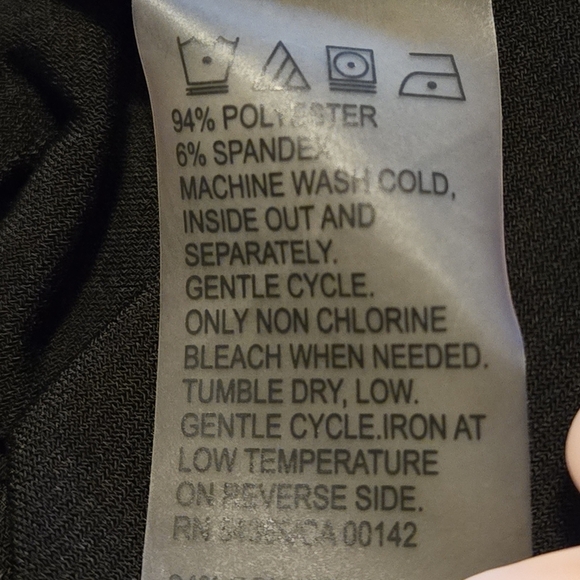 Allison Daley Black Top 2X Tunic Length 3/4 Cold Shoulder Sleeve White Polka Dot - Picture 8 of 14